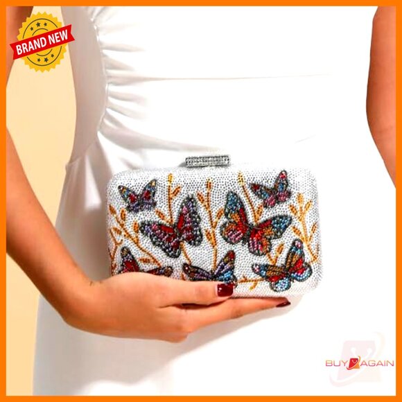 Mini Rhinestone Clutch with Detachable Straps for Formal Events